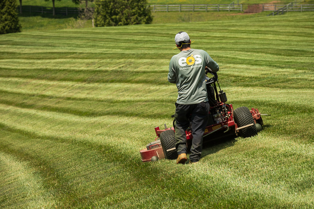 Commercial lawn mowing and maintenance service by eos Outdoor Services in Maryland