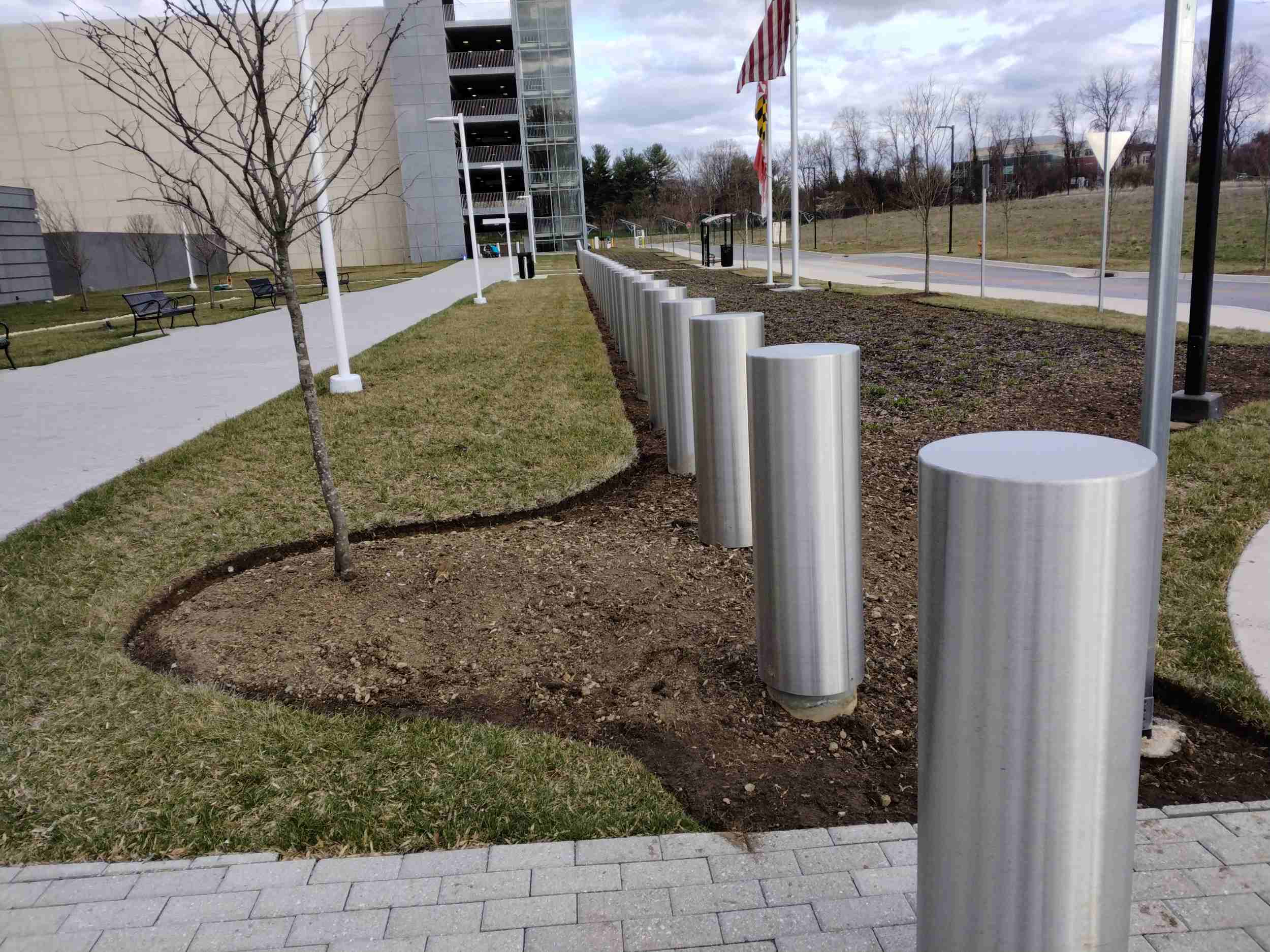 Commercial curb and hardscape installation in Maryland by eos Outdoor Services