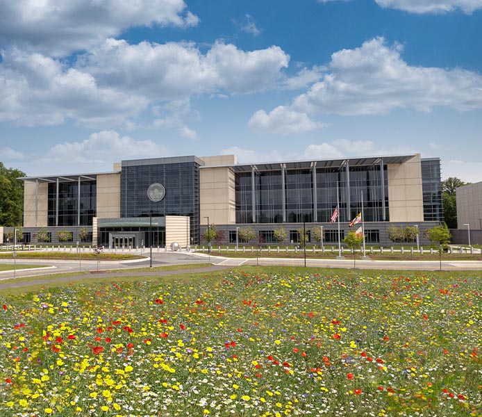 Municipal and public space landscaping at Howard County Courthouse in Maryland by eos Outdoor Services
